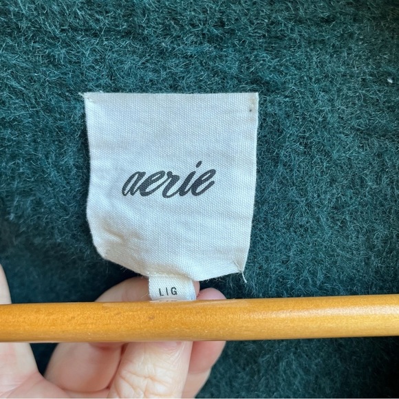 Aerie Deep Green Ribbed Women's Sweater - Picture 2 of 4